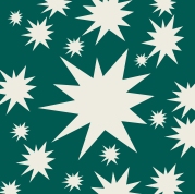 étoiles blanches sur vert